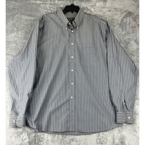 Eddie Bauer Relaxed Fit Wrinkle Resistant Stripe Button Down Shirt Tall XLT